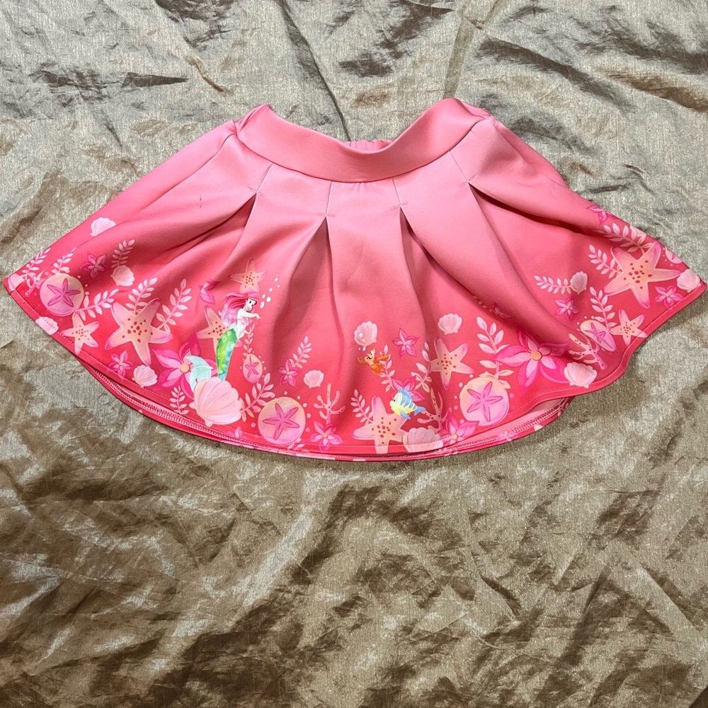 Disney Store Little Mermaid Princess Ariel toddler girl size 4 SKIRT THICK SCUBA